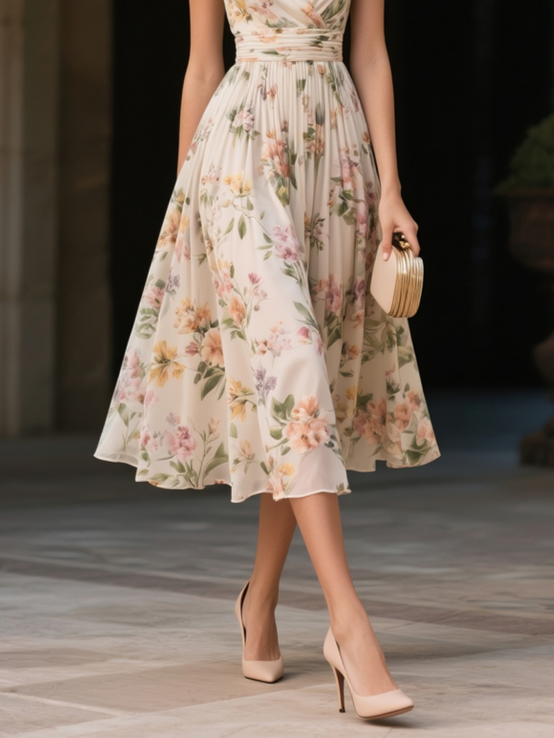 Florika - Ruched Floral Dress