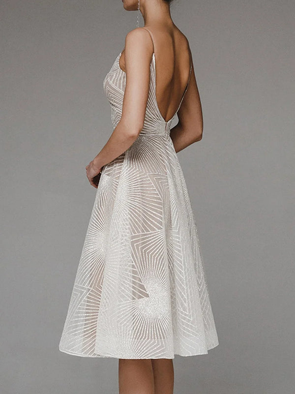 Eria - Elegant V-Neck strap dress