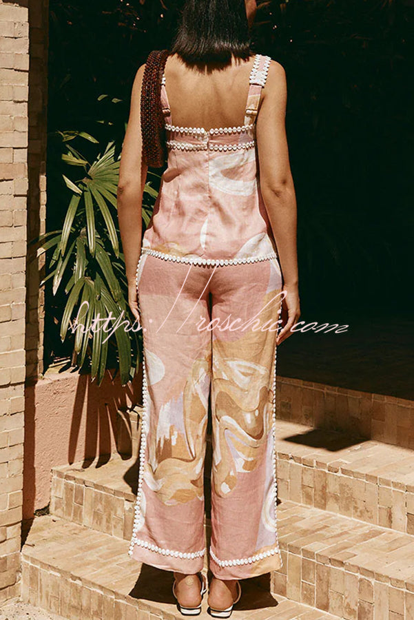 Elowen - Linen Unique Print Top Set