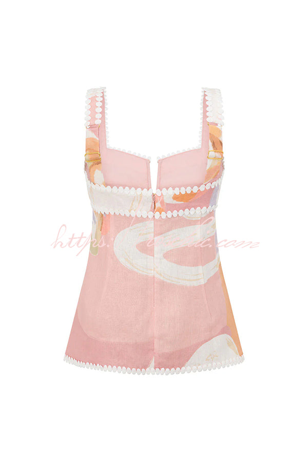 Elowen - Linen Unique Print Top Set