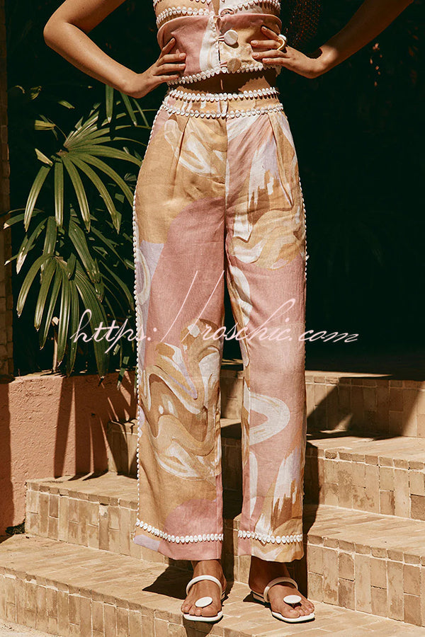 Elowen - Linen Unique Print Bottom Set