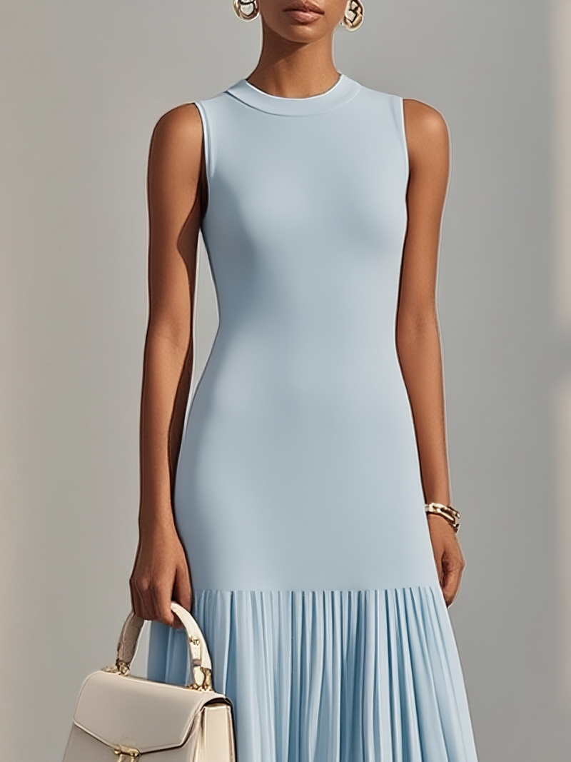 Beallisa - Pleated Knit Crew Dress