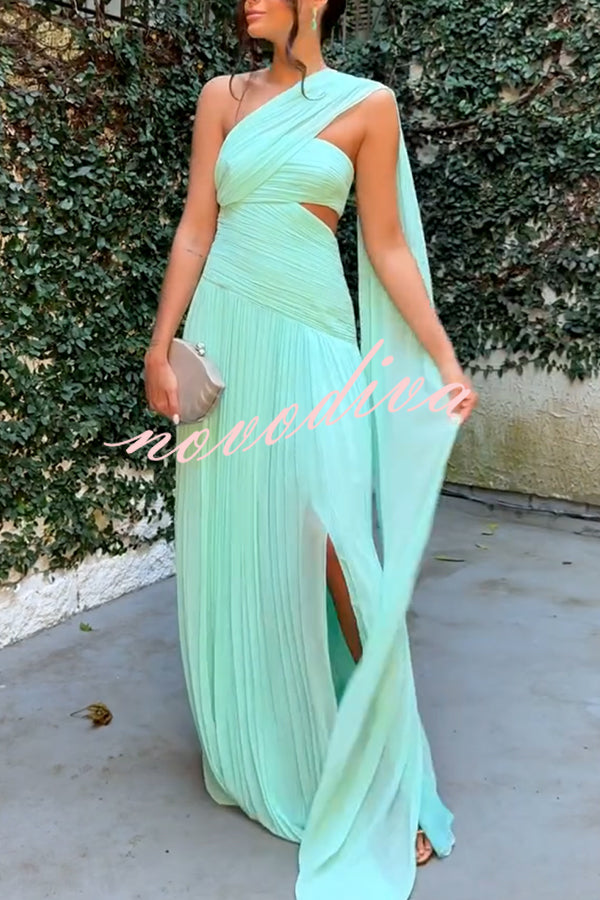 Ravina - Chiffon Pleated Maxi Dress