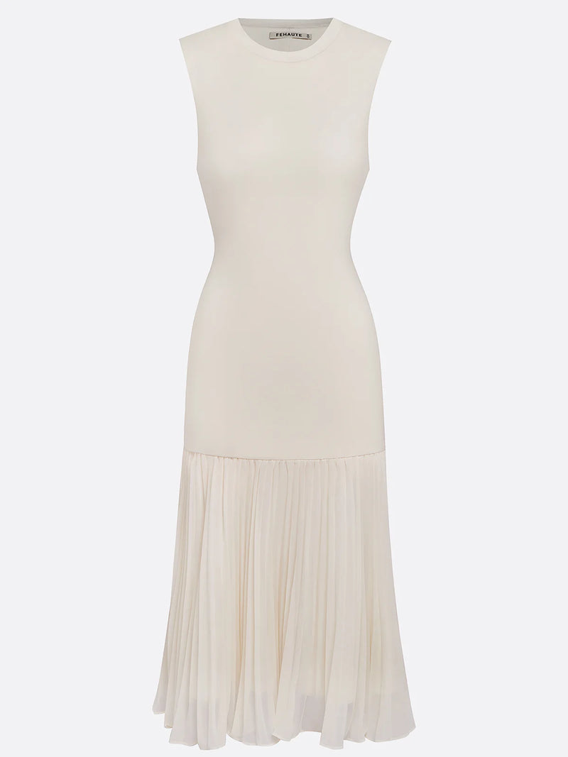 Beallisa - Pleated Knit Crew Dress