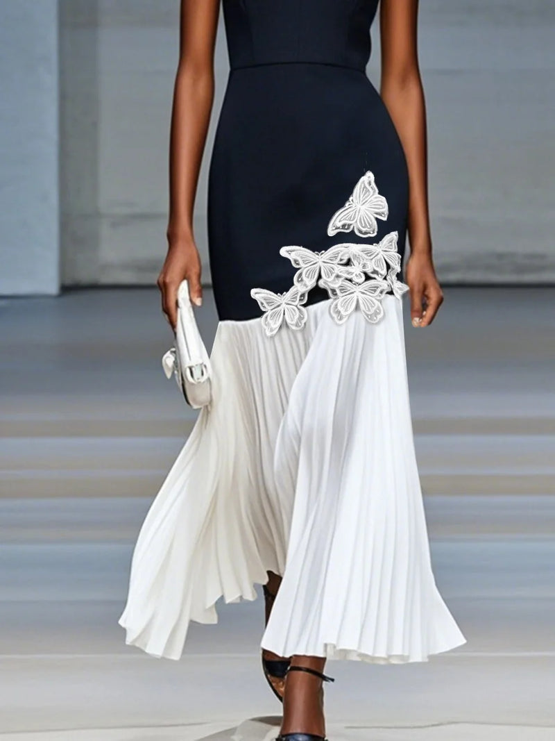 Aaliyah - Pleated Floral Classical Dress