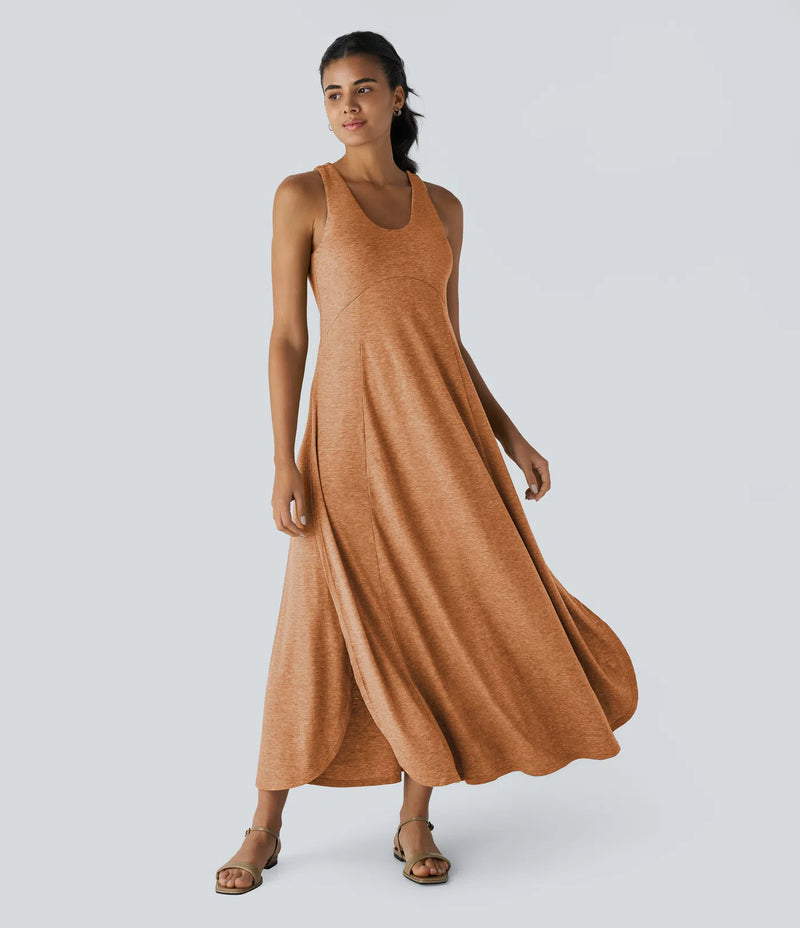 Luna - Flowy Split Backless Dress
