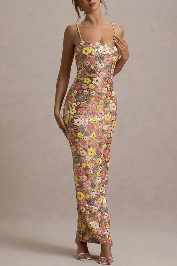 Flora - Sequin Square Maxi Dress
