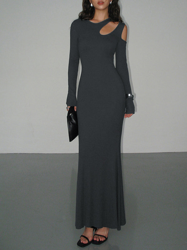 Mahi - Long Sleeve Cutout Long Dress
