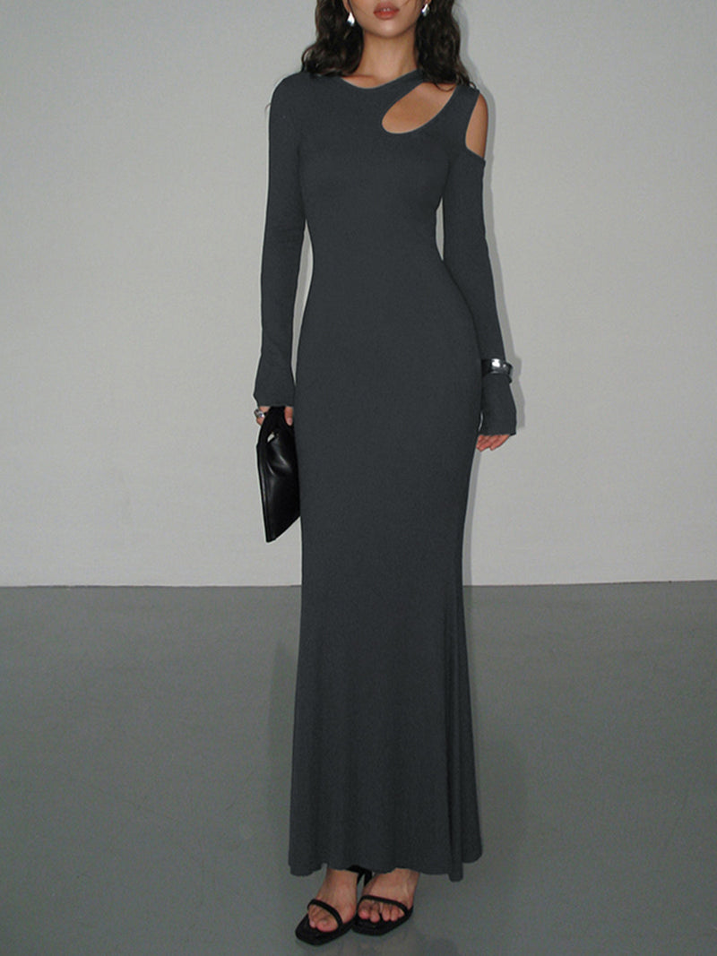Mahi - Long Sleeve Cutout Long Dress