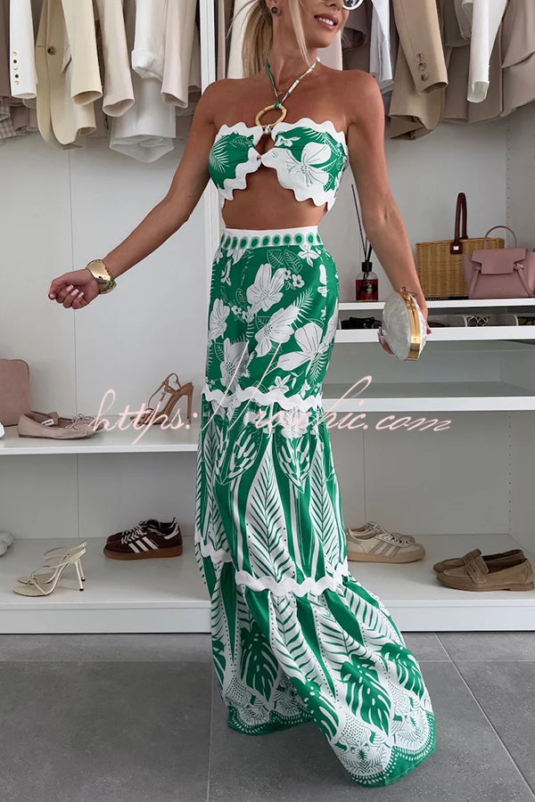 Liorael - Unique Print Halter Bottom Set