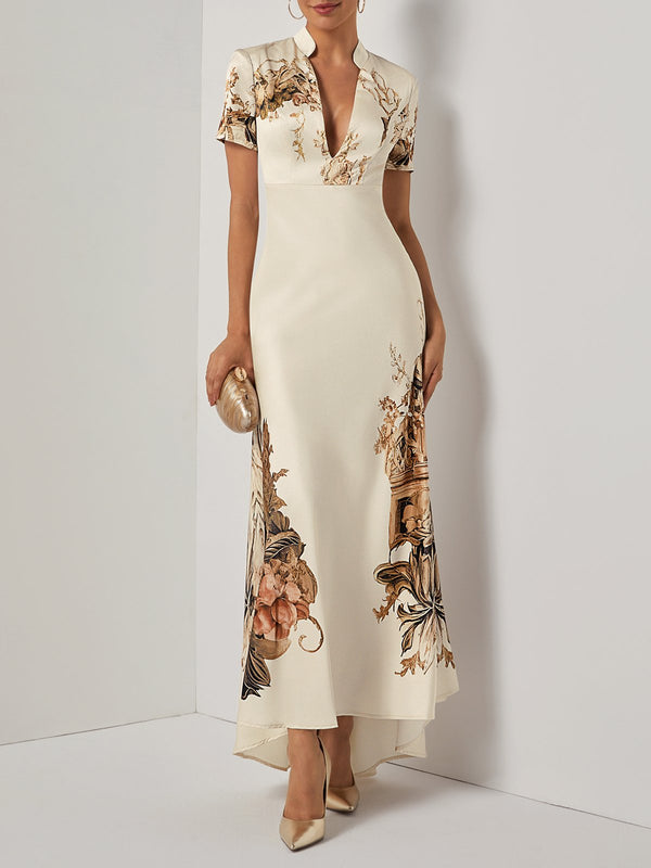 Lunarka - Floral Satin Maxi Dress