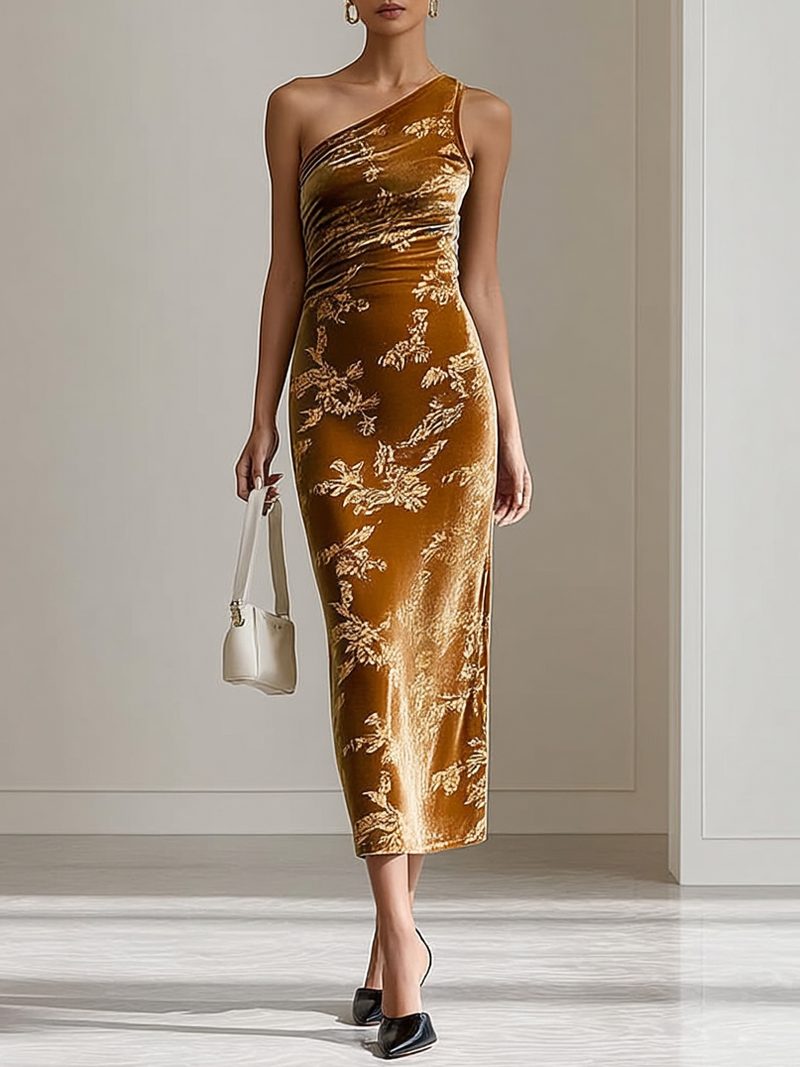 Chiara - Jacquard Velvet Midi Dress