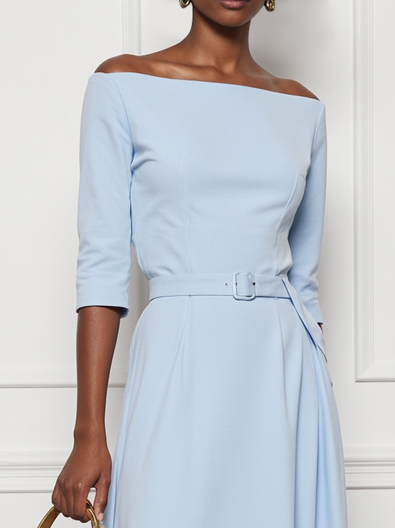 Mea - Blue Cotton Maxi Dress