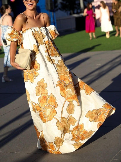 Cora - Floral Print Sling Dress