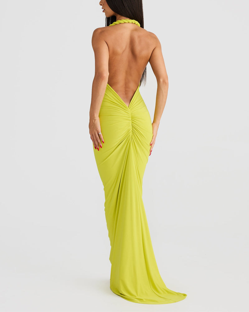 Valeria - Luxury Backless Woven Dress