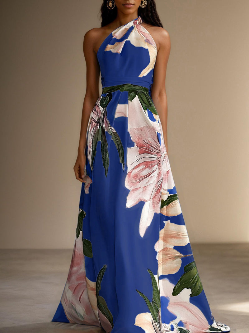 Gianna - Floral Satin Maxi Dres
