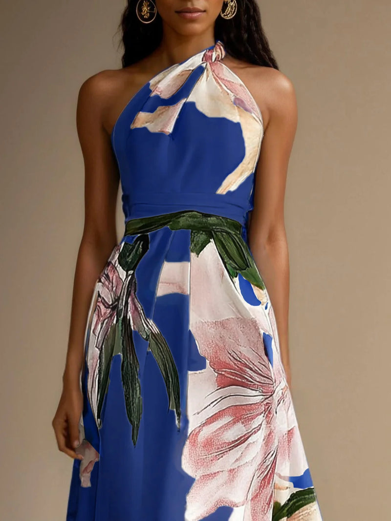 Gianna - Floral Satin Maxi Dres