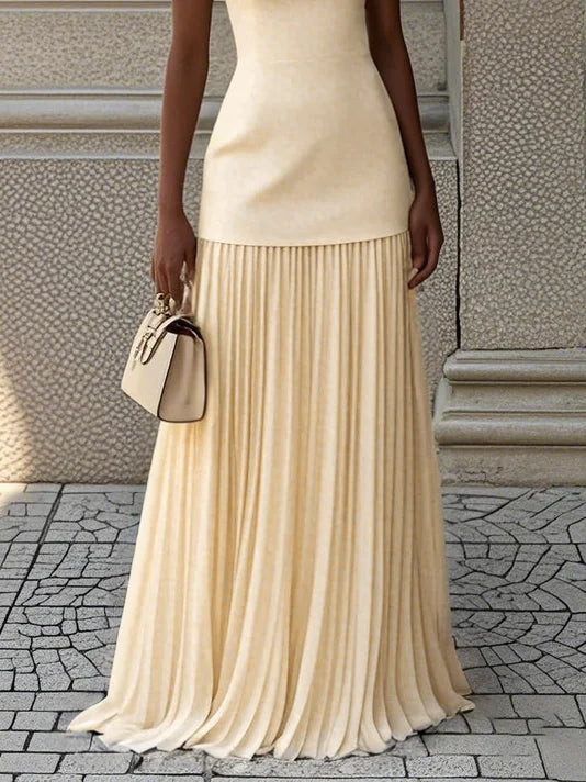 Vayla - Boat Neck Sleeveless Dress