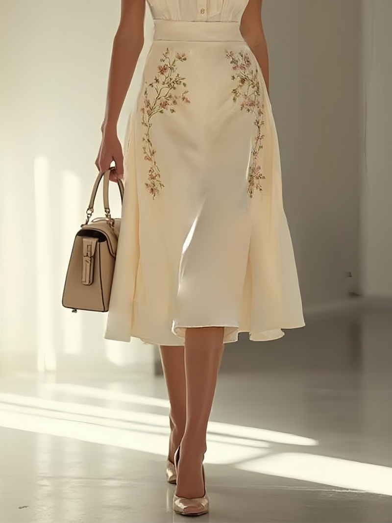 Apricia - Embroidery Floral Dress
