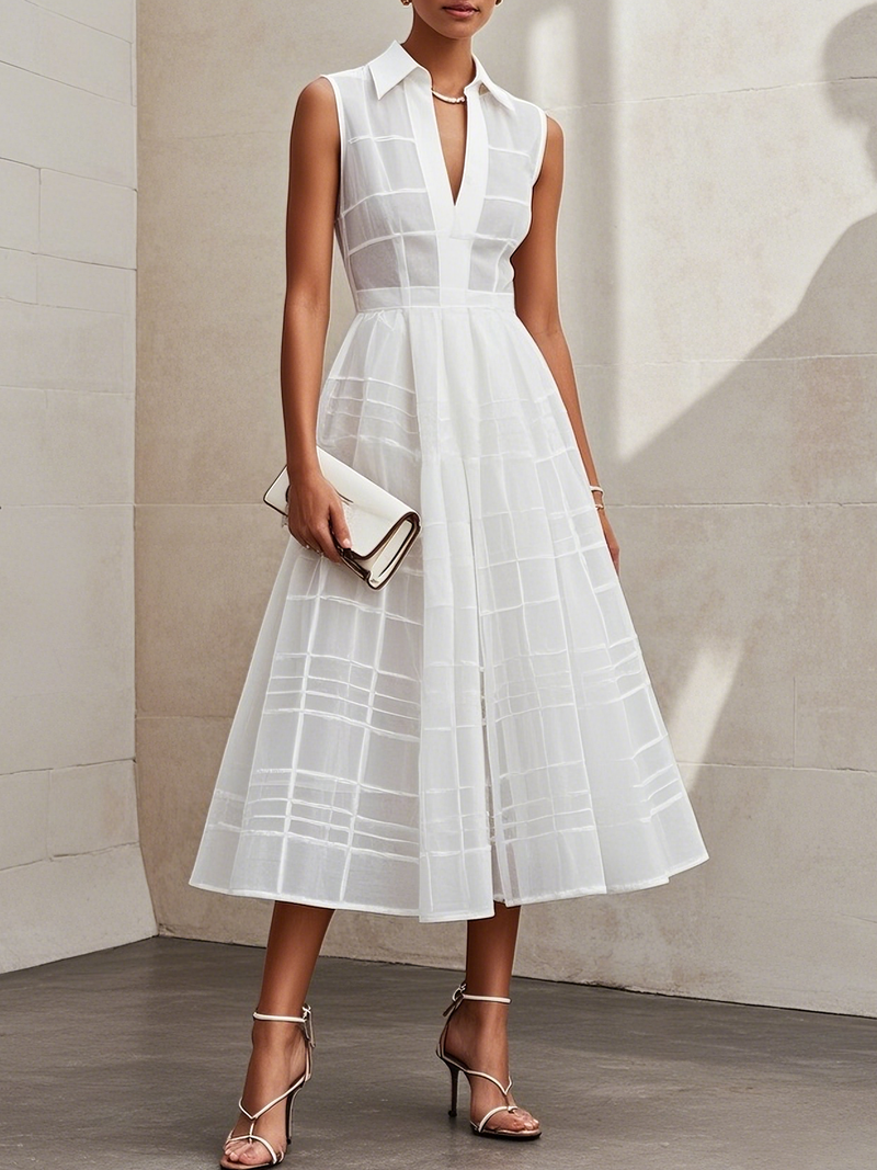 Lyra - Sleeveless A Line Midi Dress