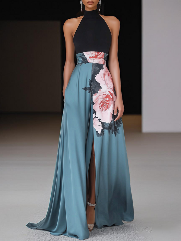 Amelia - Slit Floral Maxi Dress