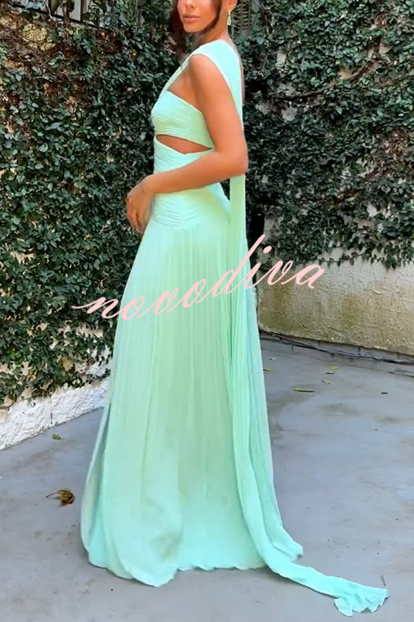 Ravina - Chiffon Pleated Maxi Dress