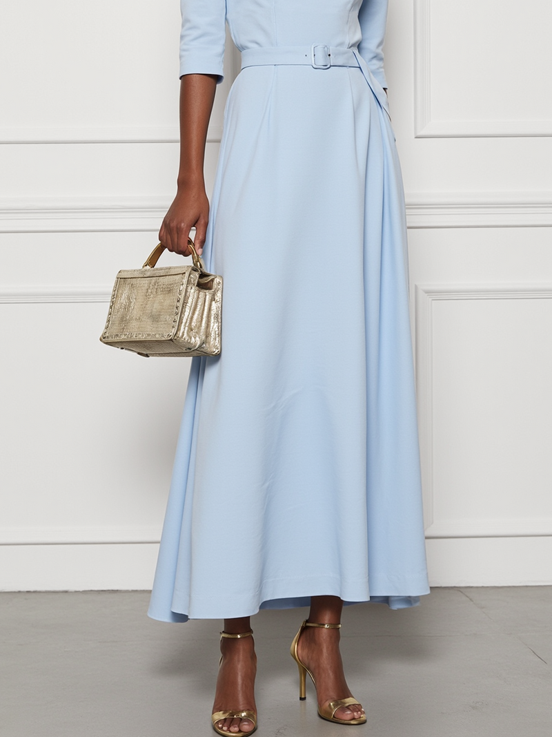 Mea - Blue Cotton Maxi Dress