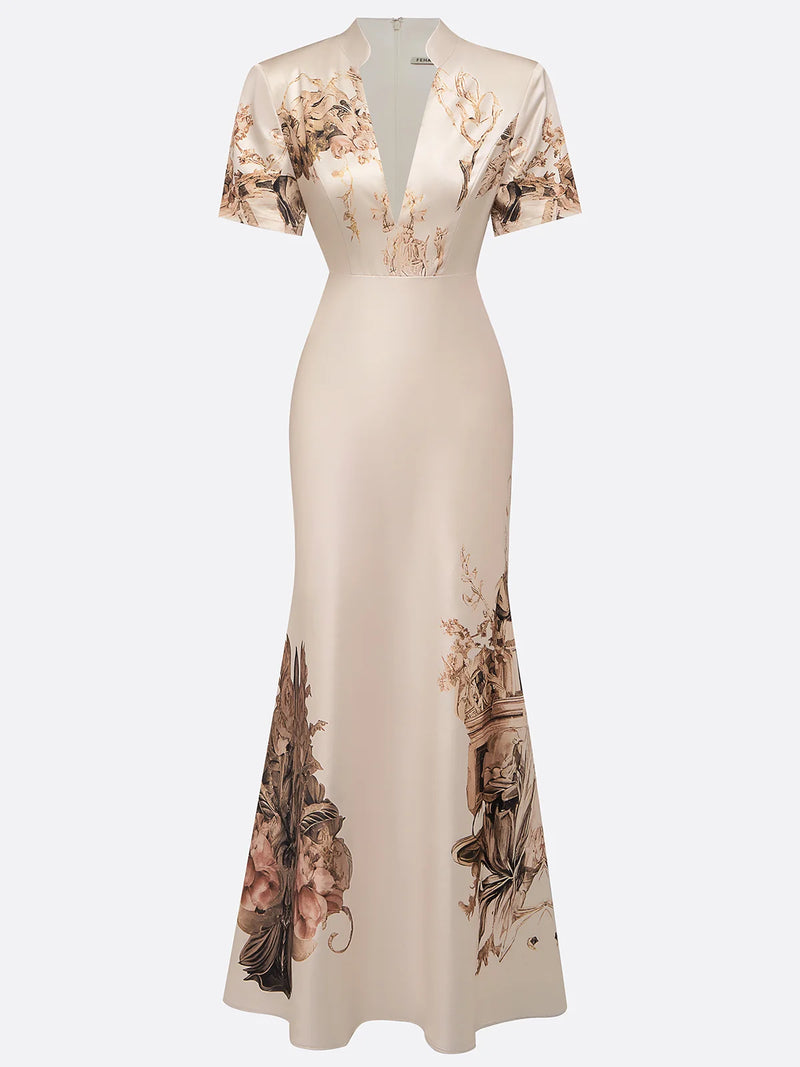 Lunarka - Floral Satin Maxi Dress