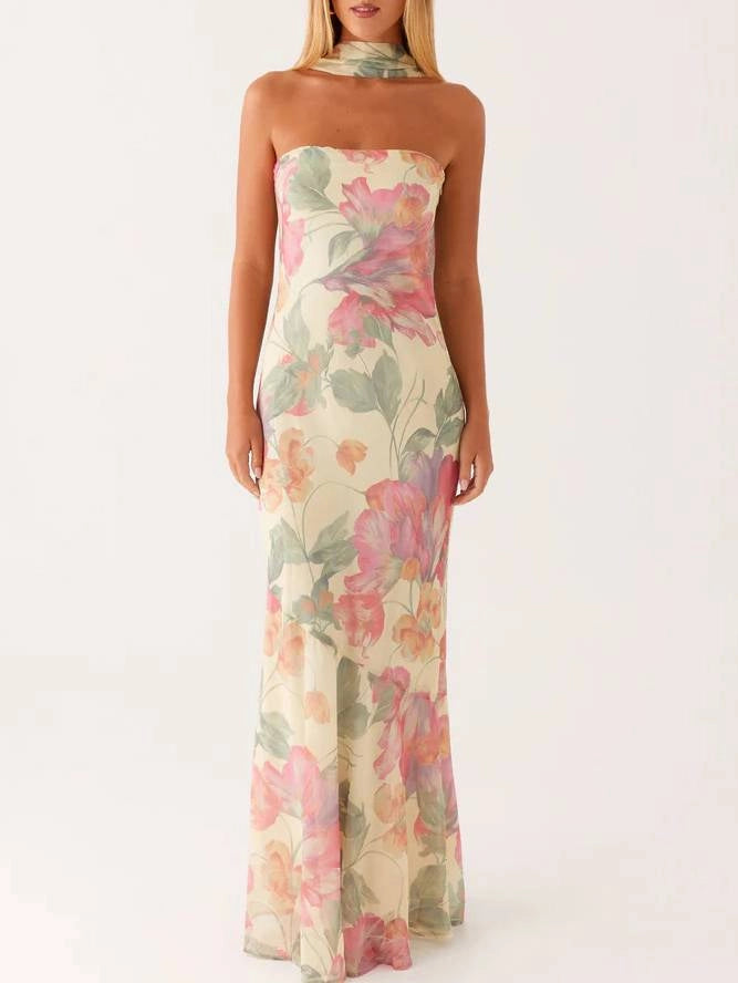 Isabella - Luxe Printed Ribbon Dress