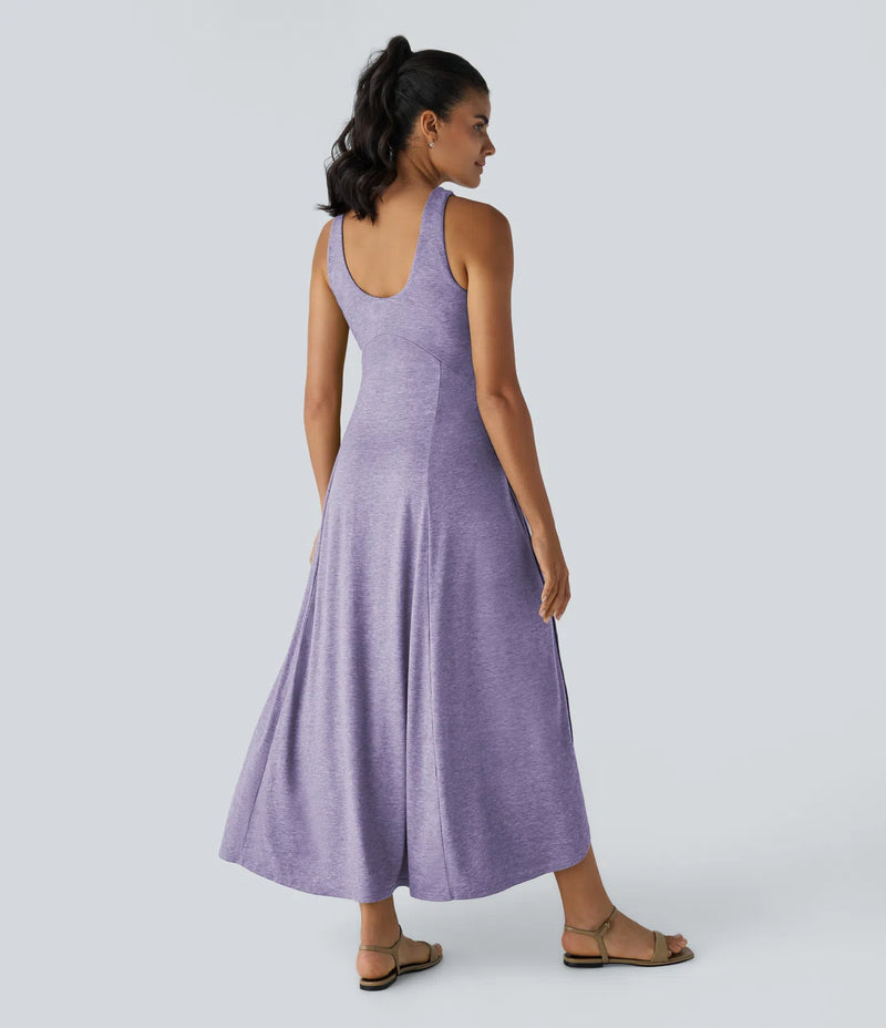 Luna - Flowy Split Backless Dress