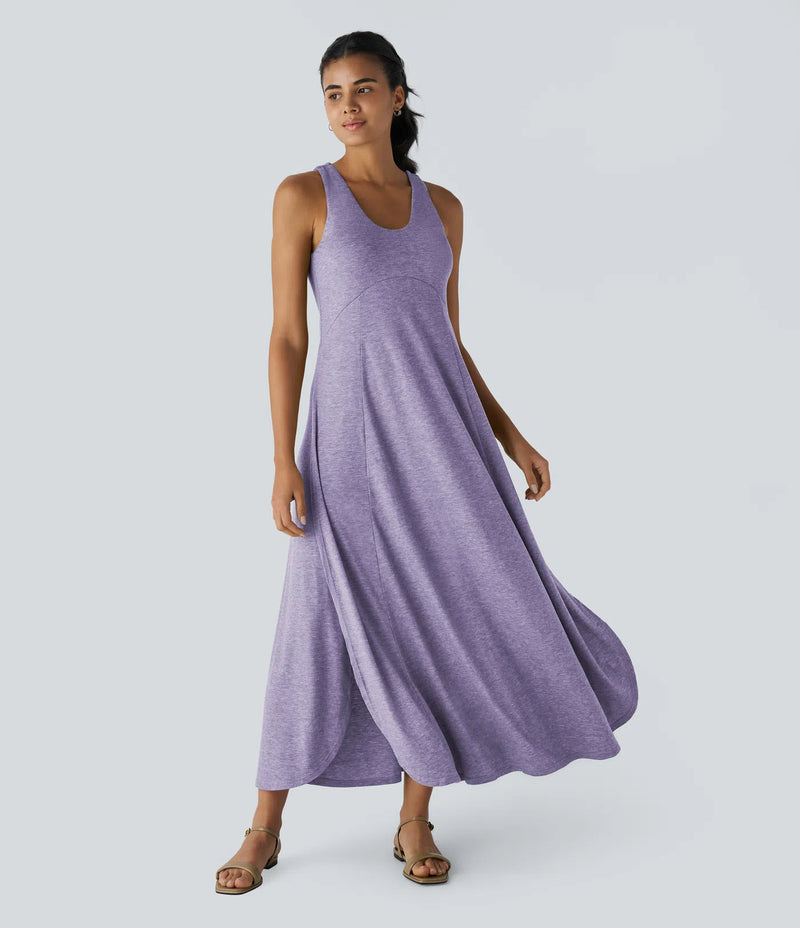 Luna - Flowy Split Backless Dress