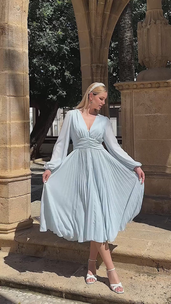 Kristy - Pleated Ruched Balloon Dress
