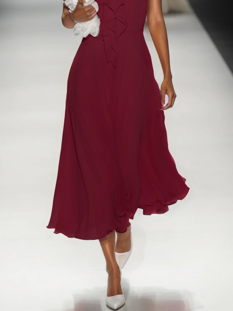 Rosie - Bow Peplum Midi Dress