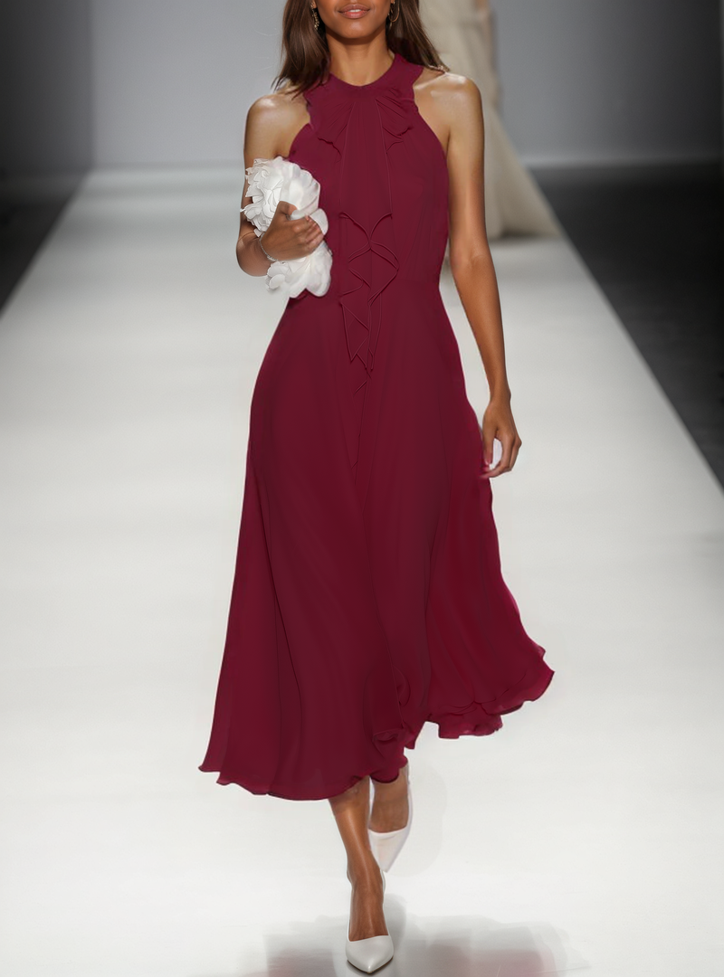 Rosie - Bow Peplum Midi Dress