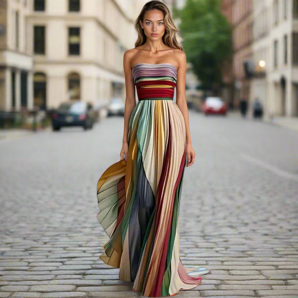 Céline - Colourful Sleeveless Maxi Dress