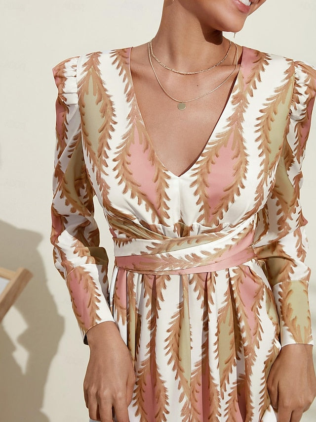 Sinta - Floral Sleek Ascot Dress