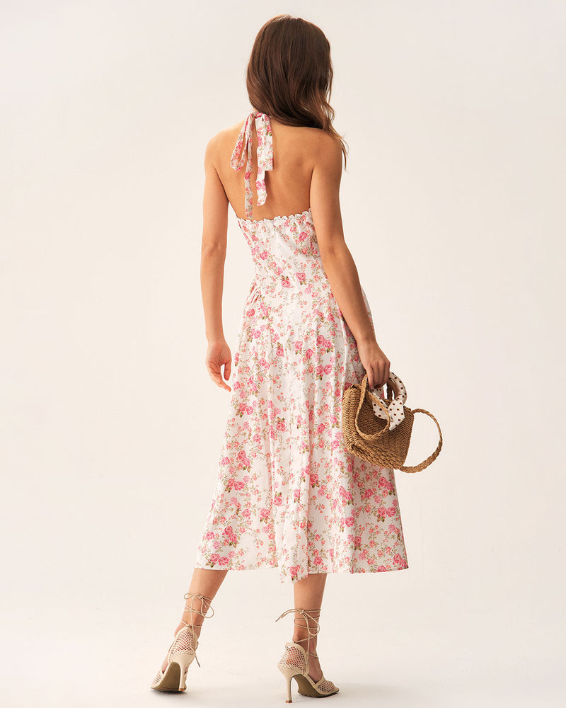 Ember - Floral Halter Midi Dress
