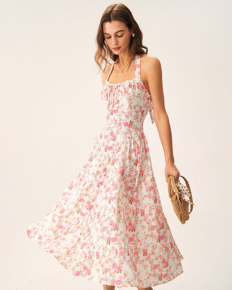 Ember - Floral Halter Midi Dress