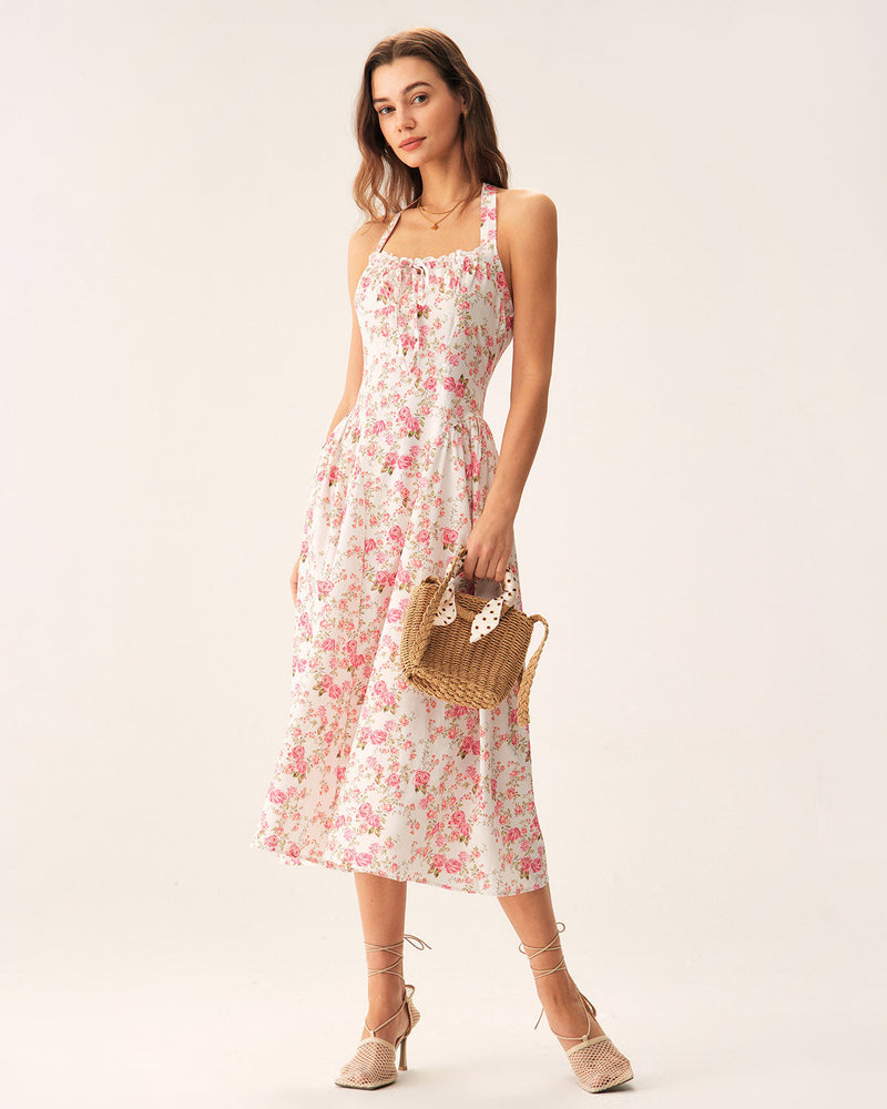 Ember - Floral Halter Midi Dress