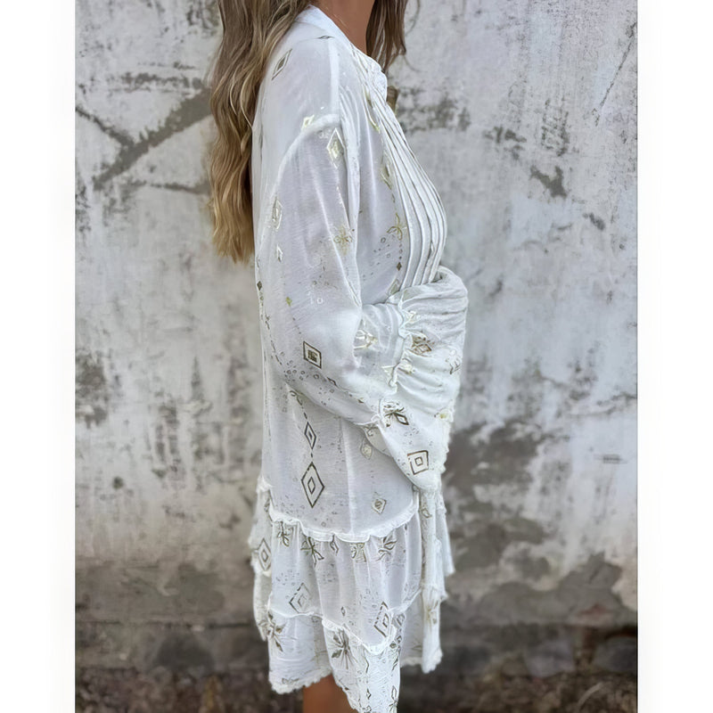 Bianca - Elegant Geometric Boho Dress
