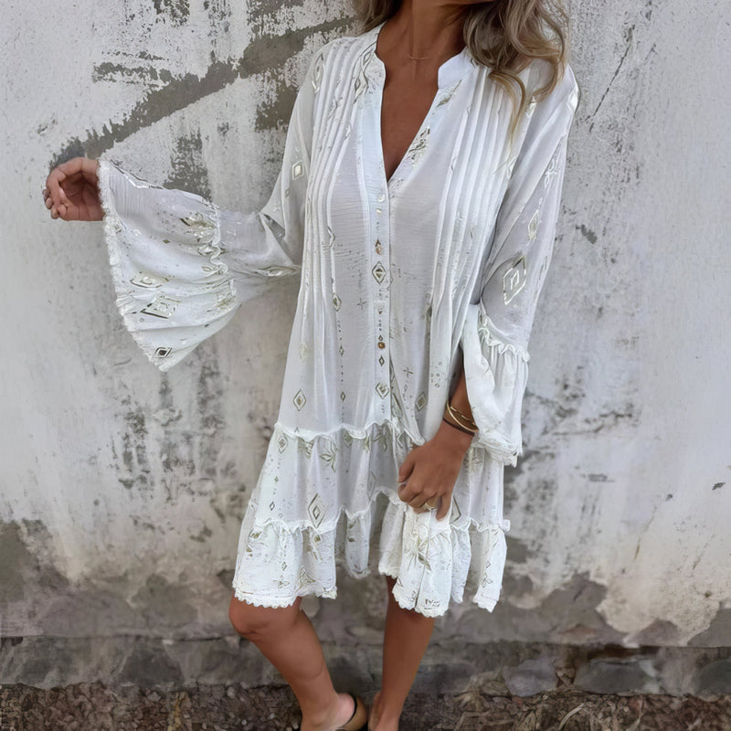 Bianca - Elegant Geometric Boho Dress