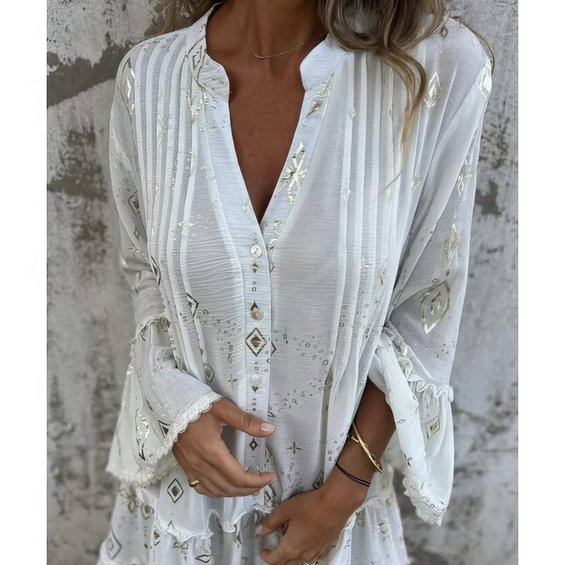 Bianca - Elegant Geometric Boho Dress